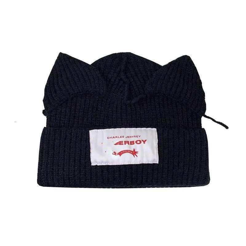 Beanie/Skull Caps KPOP Stray Kids Felix Same Beanies Cat Ears Hat Knitted Hat Cute Wool Hat Casual Hat Men Women Accessories 231102