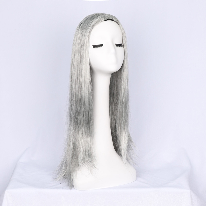 Synthetic Wig Grey Color Mechanism Wig High Tempareture Fiber Silky Straight TTGZ06S-YB