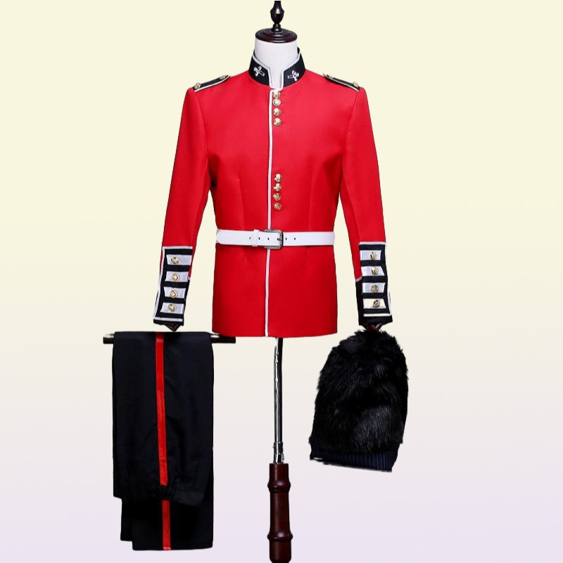 Men039s Suits Blazers Mens Royal Guard Costume Renaissance Medieval British Soldiers Uniform Performance English3815182