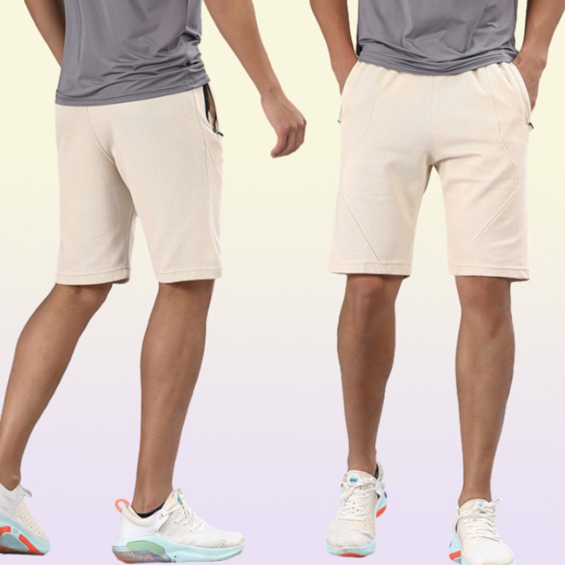yoga clothes men039s new quickdrying solid color sports leisure running fitness fivepoint shorts with pockets