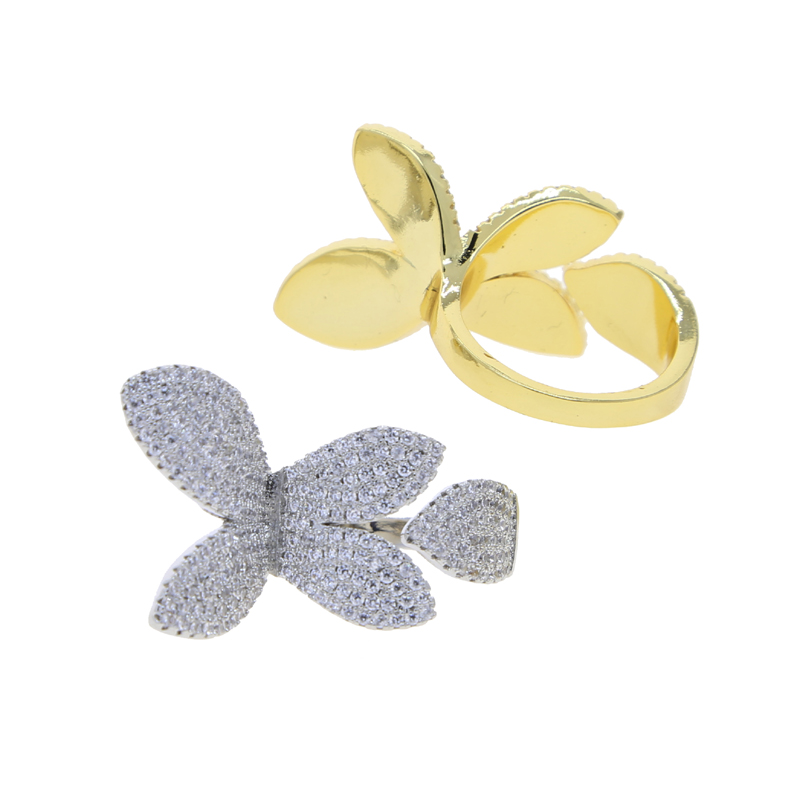 Micro Pave 5A Cubic Zirconia wer Adjustable Open Ring for Women, 2024 Fashion Jewelry