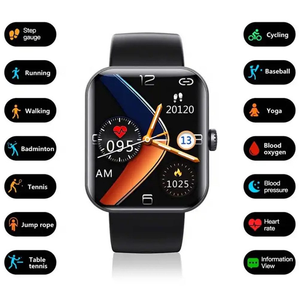 F57L Smart Watch Blood Pressure Heart Rate Sleep Temperature Sport Monitoring 1.91 Inch Touch Screen Smartwatch free shipping