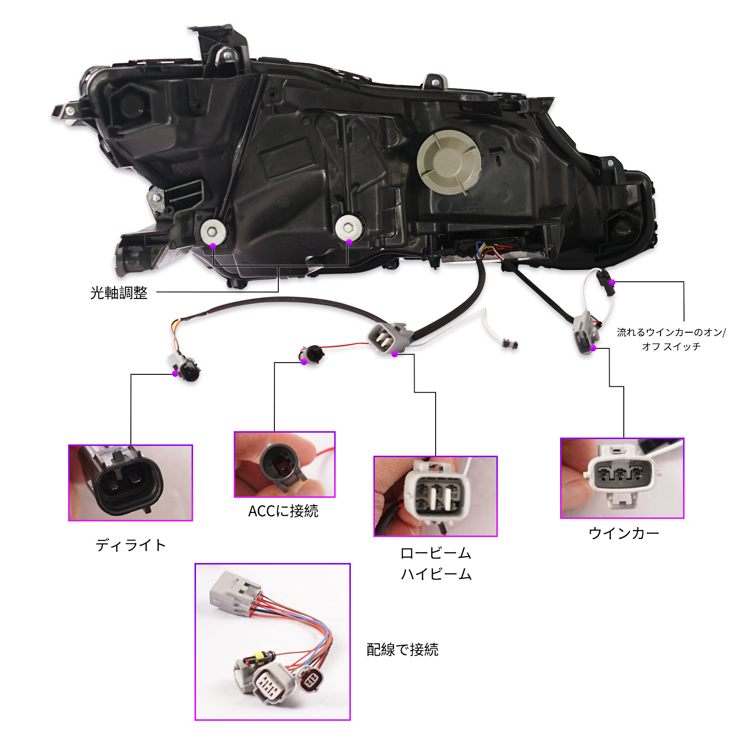 RGB Headlights For Toyota Camry 20 18-2023 With Seven Color Modified Headlight Assembly Streamer Signal Light Accessory