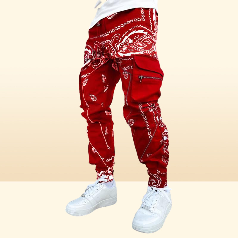 Big yards Cargo Pants Men039s Printing Loose Comfortable Male Jogging Stacked Sweatpants Men Hip Hop Streetwear S5xl7839388