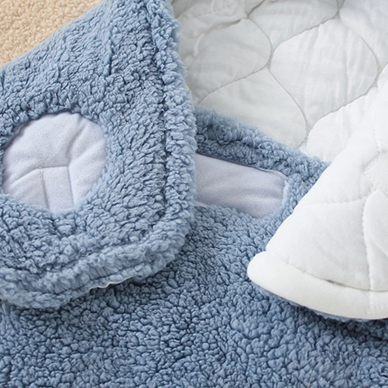Sleeping Bags Soft born Baby Sleeping Bags With Ears Autumn Winter Thick Wrap Blankets For Babies Warm born Sleep Sack 0-6 Month 231101