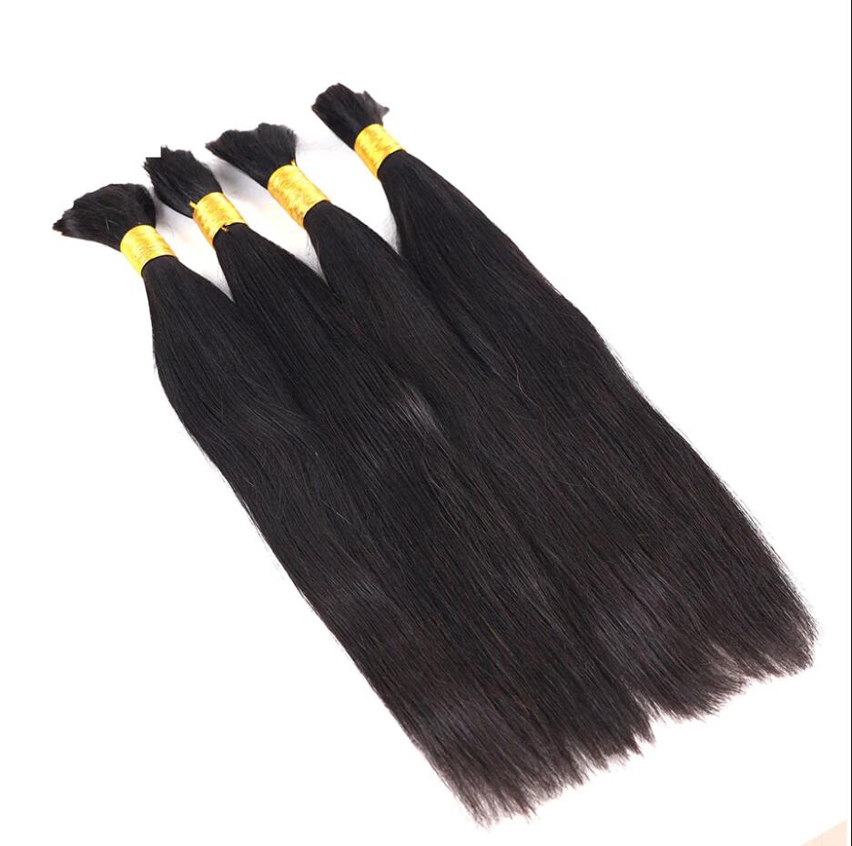Micro Braiding Hair Human Virgin Hair Bulk Deep Wave No Weft Human Hair Braids Extension for Braiding 3 pieces / lot