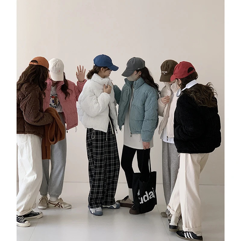 Womens Down Parkas Women Short Parkas Jackets Autumn Winter Corduroy Long Zipper Thick Warm Outwear Coats Female Winter Jackets parkas Coats 231101