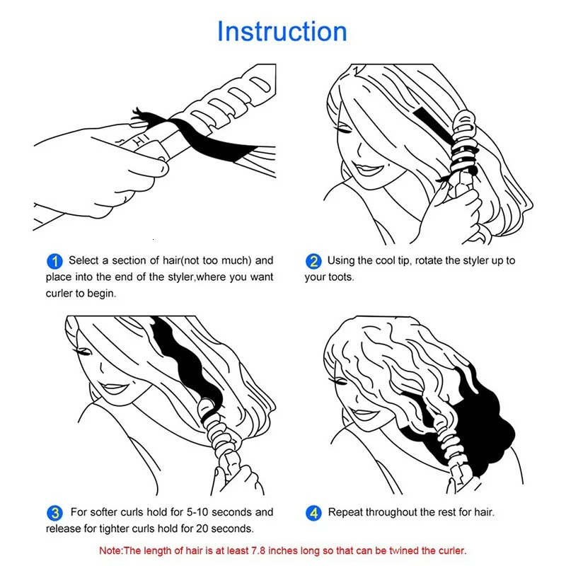 Curling Irons Professional Hair Curler Roller Magic Spiral Curling Iron Fast Heating Curling Wand Electric Hair Styler Pro Styling Tool 231102
