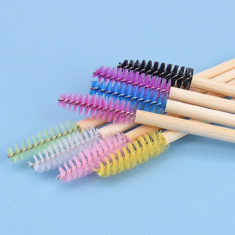 Makeup Brushes 100 Pcs Bamboo Handle Eyelash Brushes Disposable Eyebrow Brush Eye lash Extension Mascara Wands Applicator Makeup Brush Tools 231102
