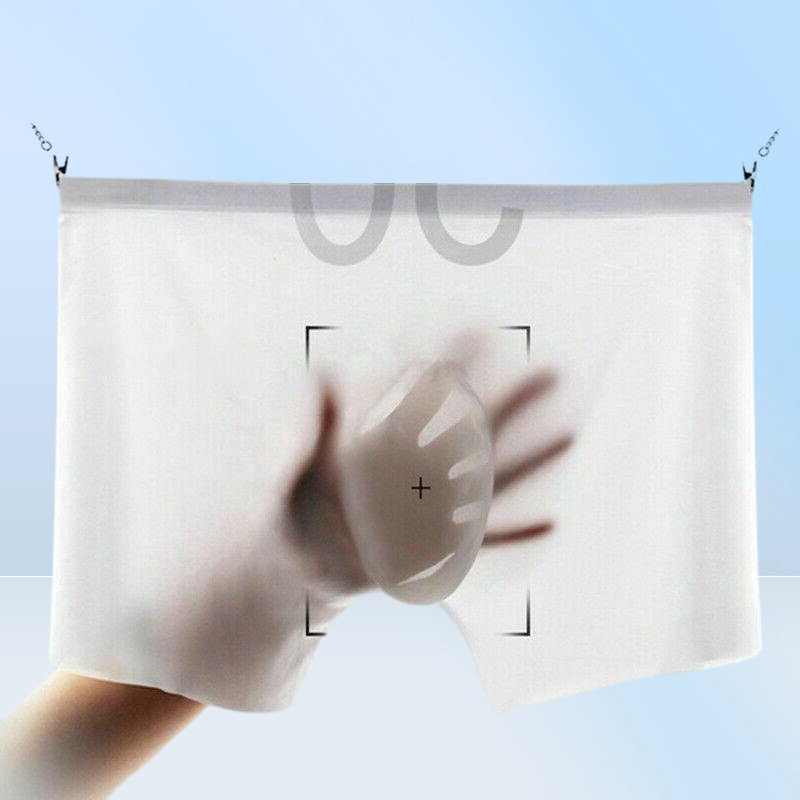 Underpants Summer Ice Silk Men Underwear Seamless Transparent Boxer Shorts Ultra Thin Sheer Breathable Comfortable Panties