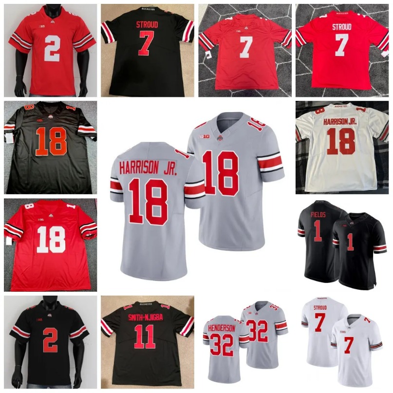 Stitched Marvin Harrison Jr. Emeka Egbuka Ohio State Football Jerseys Mens Womens Kids red white TreVeyon Henderson Kyle McCord Ohio State Buckeyes jerseys