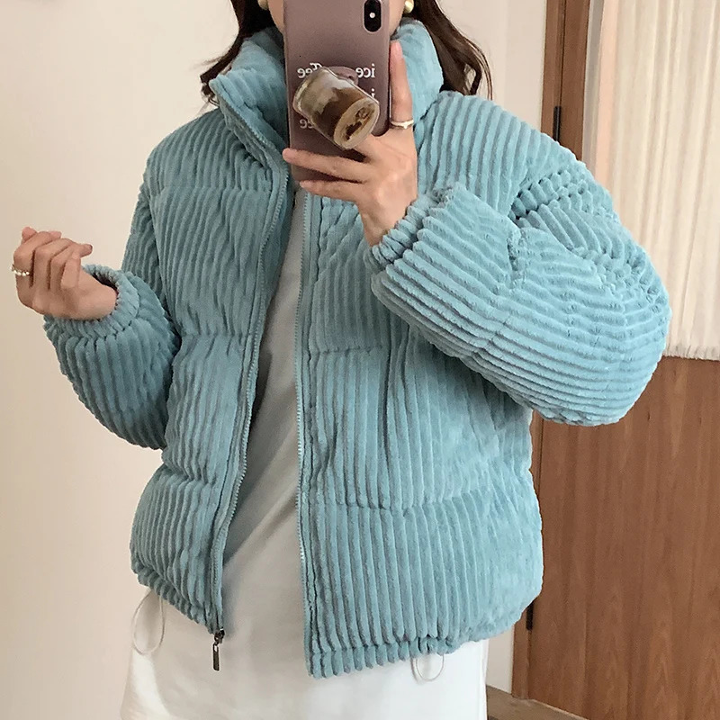 Womens Down Parkas Women Short Parkas Jackets Autumn Winter Corduroy Long Zipper Thick Warm Outwear Coats Female Winter Jackets parkas Coats 231101