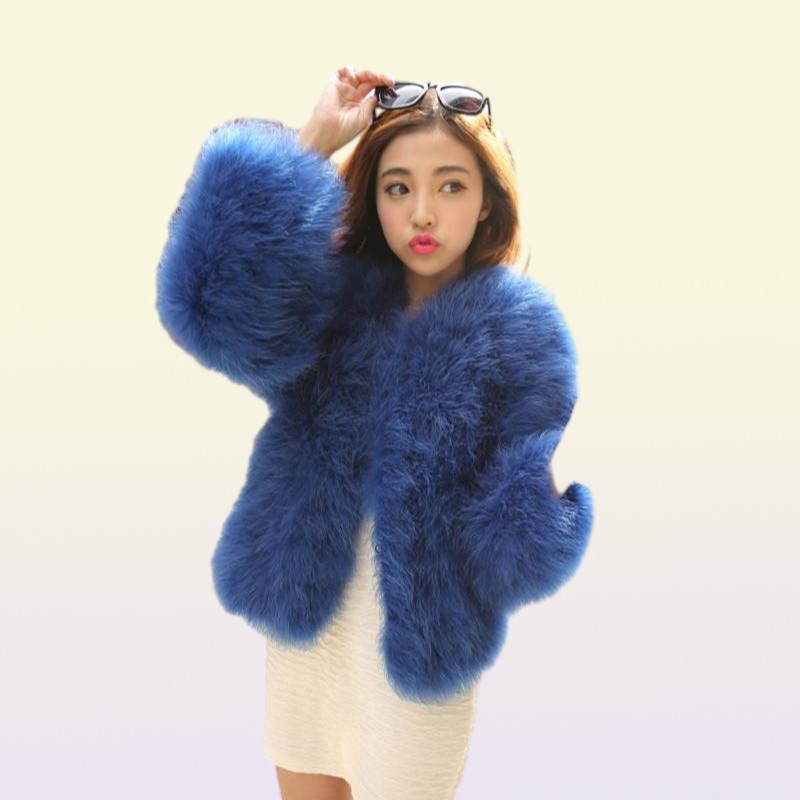 Women Real Fur Coat Genuine Ostrich Feather Shrug Short Winter Jacket Natural Coats Female WYQ1671 Women039s Faux7973810