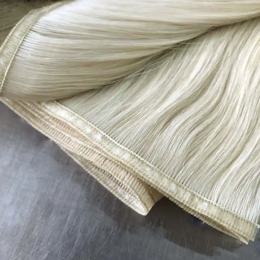 New Hair Extensions Remy Human Hair Weaves Flat Weft Silk Ribbon Hair Bundles Ultra Thin Weft Black Brown Blond 50g/piece 200g/lot Invisible Skin Pu W