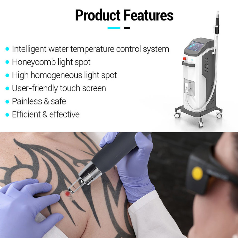 New Arrival Pico Q-switch ND Yag Picosecond Laser Tattoo Removal Machine Price With 755 532 1064 1320nm