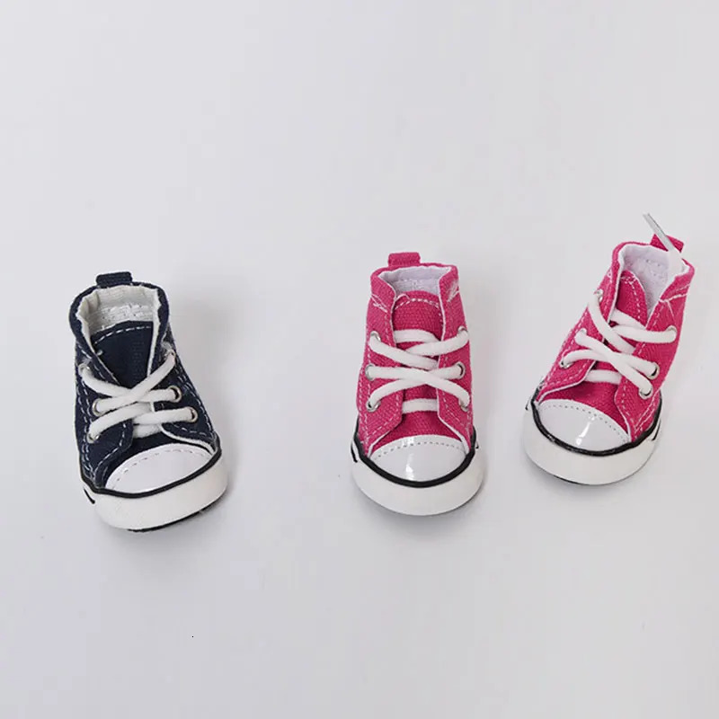 Pet Protective Shoes Dog Shoes Pet Cowboy Canvas Shoe 4 Pcs Casual Pet Dog Anti-slip Waterproof Shoes Sneakers Breathable Booties Zapatos Para Perro 2