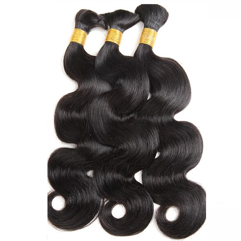 Micro Braiding Hair Human Virgin Hair Bulk Deep Wave No Weft Human Hair Braids Extension for Braiding 3 pieces / lot