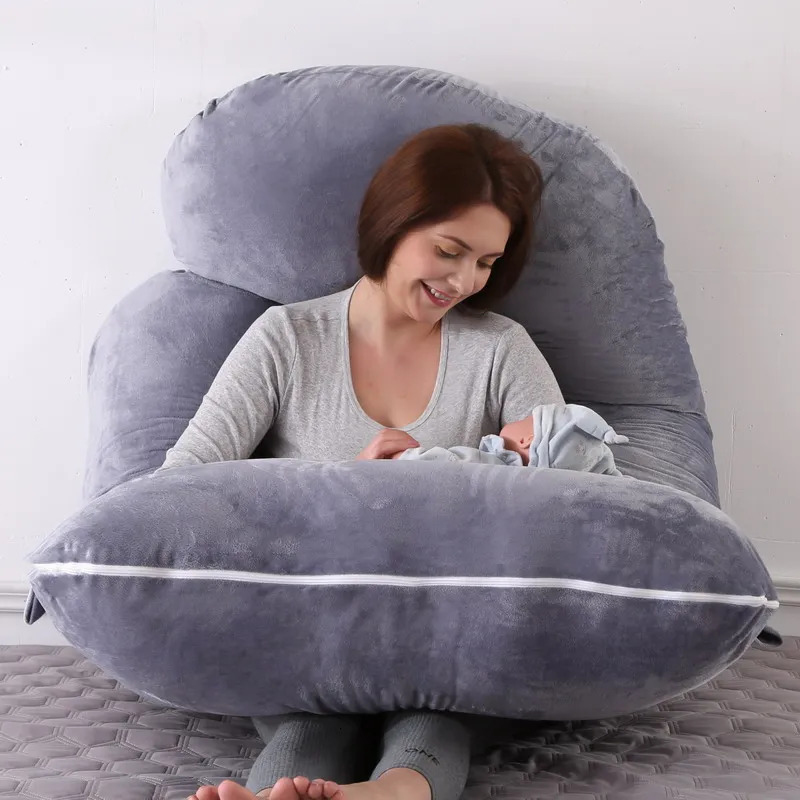 Maternity Pillows Pregnancy Pillow for Pregnant Women Sleep Nursing Maternity Full Body Pillow Support for Back Belly Hip Leg With Removable Cover 231