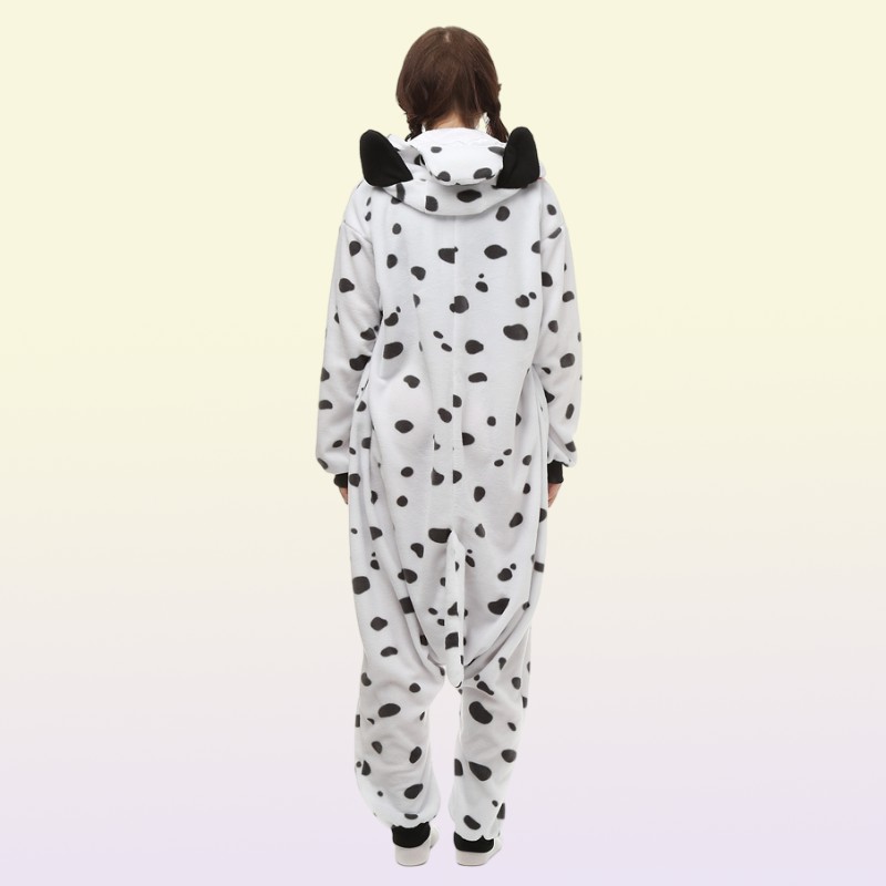 Dalmatian Dog Women039s and Men039s Animal Kigurumi Polar Fleece Costume for Halloween Carnival New Year Party welcome Drop 4166453