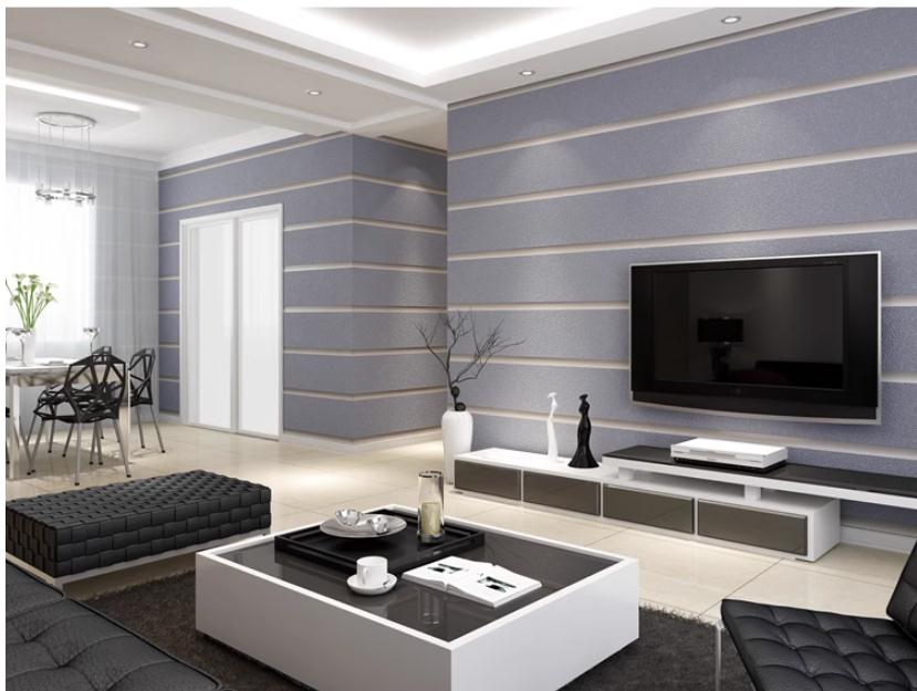 Light grey 3D striped wallpaper Modern simple living room background Hotel light blue thickened wallpaper roll wallpapers