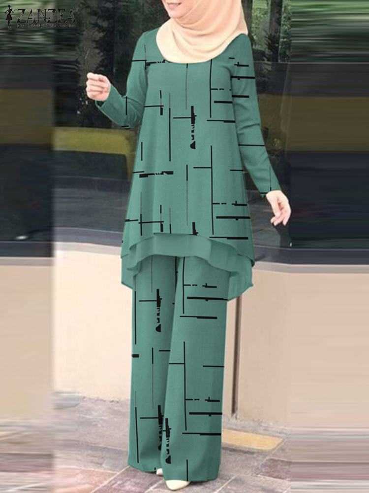 2023 Autumn Floral Tracksuits RUKAS Bohemian Female Blouses Elastic Waist Pantsuits Women Casual Printed Matching Sets Oversizd