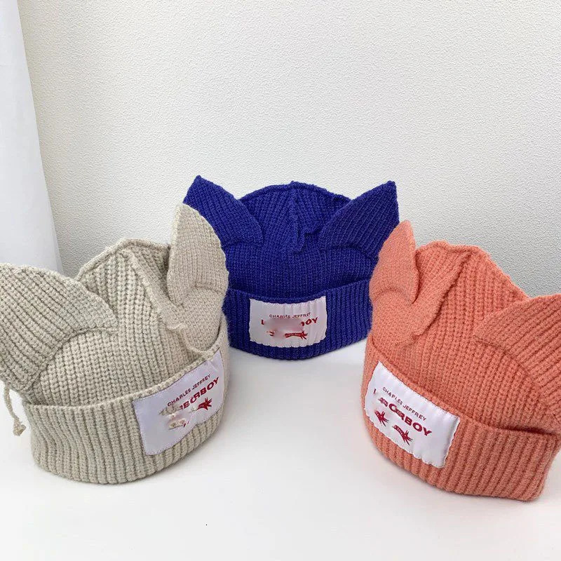 Beanie/Skull Caps KPOP Stray Kids Felix Same Beanies Cat Ears Hat Knitted Hat Cute Wool Hat Casual Hat Men Women Accessories 231102