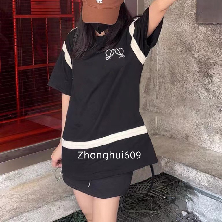 Women's T-Shirt cotton-blend tee top Shorts Designer Embroidery Webbing Loose Yoga Suit Crew Neck Sleeve Sports Shorts Ladies solid Elastic Femme Vintage Tshirts, Black
Women's T-Shirt cotton-blend tee top Shorts Designer Embroidery Webbing Loose Yoga Suit Crew Neck Sleeve Sports Shorts Ladies solid Elastic Femme Vintage Tshirts, Black