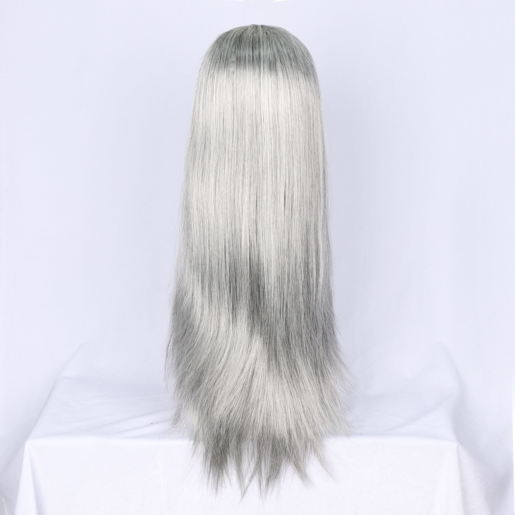 Synthetic Wig Grey Color Mechanism Wig High Tempareture Fiber Silky Straight TTGZ06S-YB
