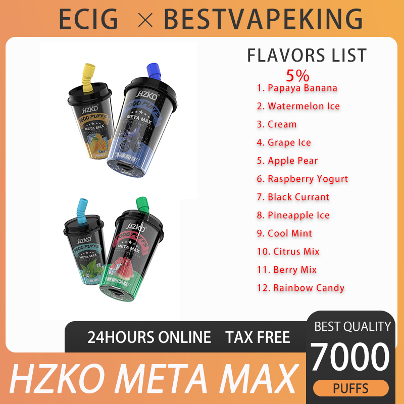 HZKO META MAX 7000 Puffs Disposable E Cigarette Vape Pen Rechargeable 600mAh Battery 15ml Prefilled Pod Gost Coffee Cup
HZKO META MAX 7000 Puffs Disposable E Cigarette Vape Pen Rechargeable 600mAh Battery 15ml Prefilled Pod Gost Coffee Cup