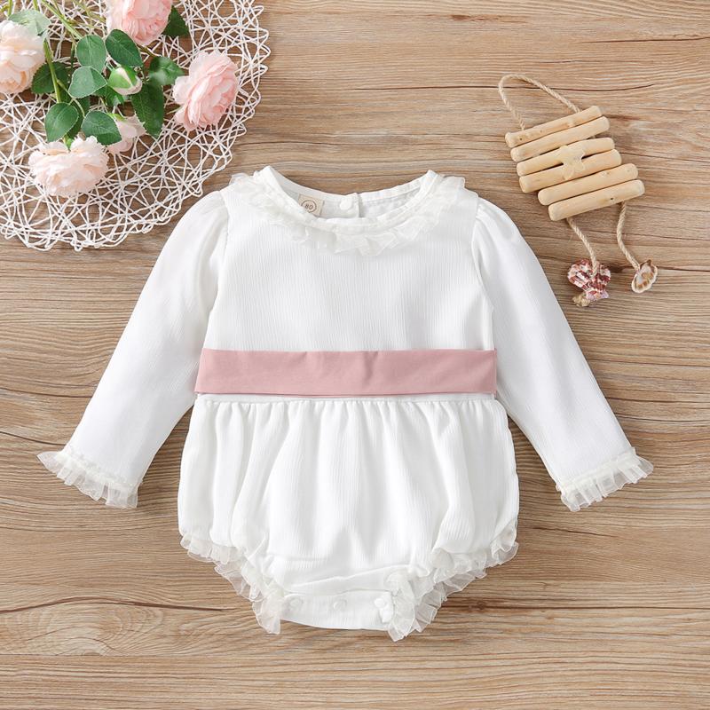 Rompers Infant Baby Girl Chiffon Bodysuits Long Sleeve Round Collar Lace High Waist Bodysuit Loose Fall Tops With Sashes, Picture shown
Rompers Infant Baby Girl Chiffon Bodysuits Long Sleeve Round Collar Lace High Waist Bodysuit Loose Fall Tops With Sashes, Picture shown