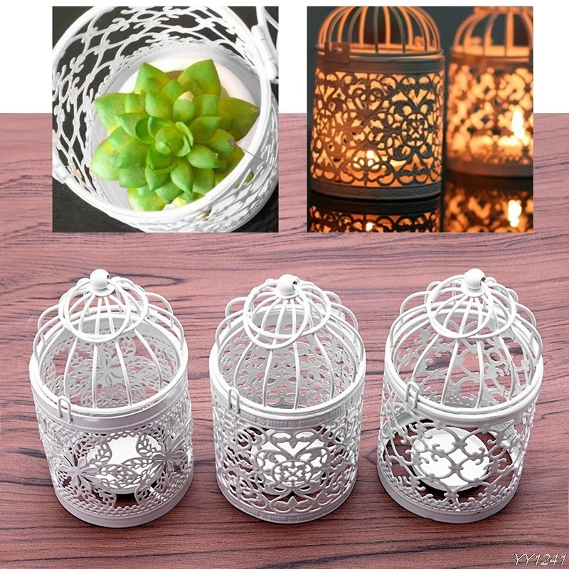 Christmas Decorations 1 creative candlestick hollow pendant bird cage candlestick lantern bride decoration retro candlestick home decoration 231101