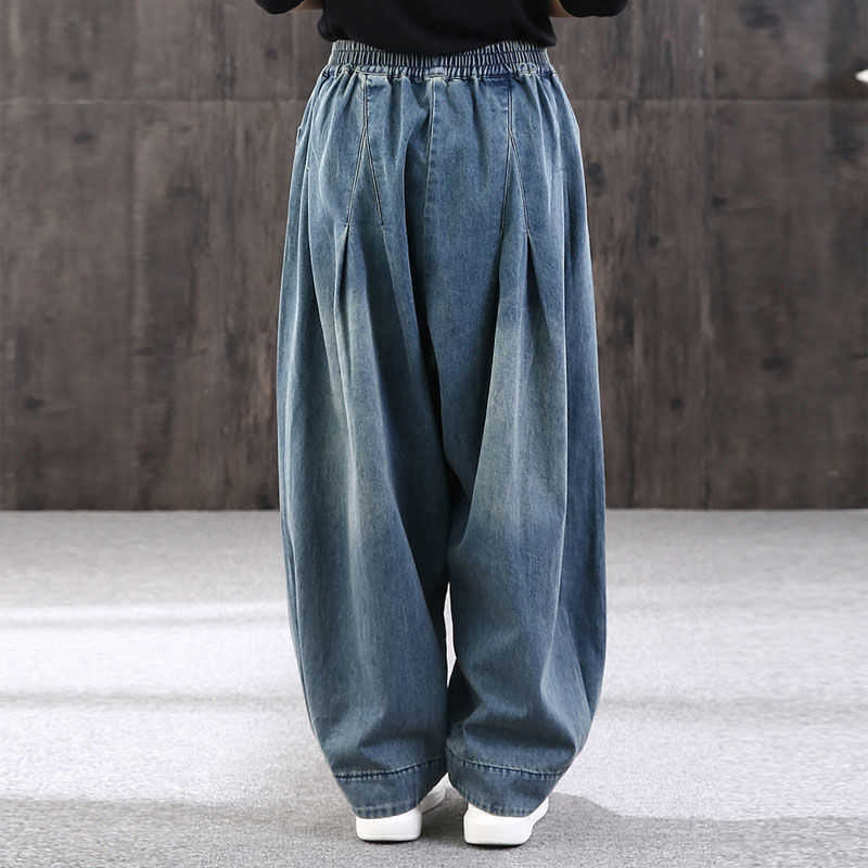 New Baggy Oversize Jeans Women Denim Casual Cross Pants Female Vintage Harem Pants Trousers Bloomers 2023 Mom Wide Leg Jeans
