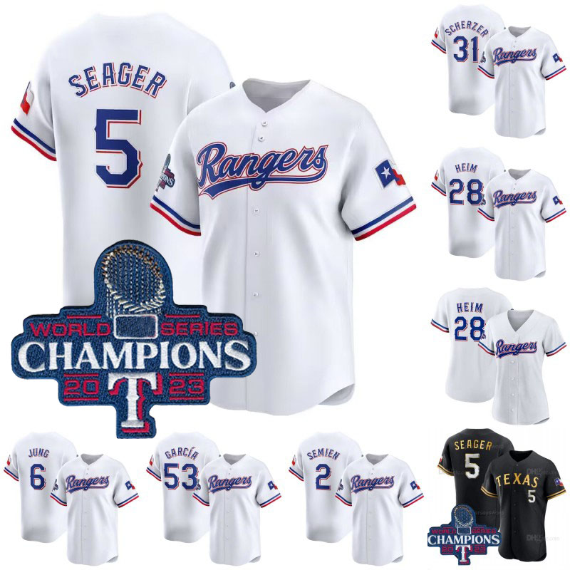 Custom S-6XL Texas Corey Seager 2023 World Series Champions Ranger Jersey Marcus Semien Max Scherzer Evan Carter Adolis Garcia Montgomery Jonah Heim Nathaniel Lowe