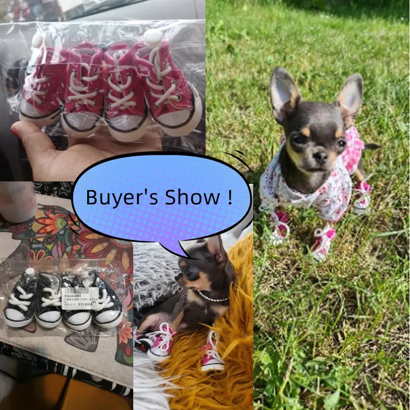 Pet Protective Shoes Dog Shoes Pet Cowboy Canvas Shoe 4 Pcs Casual Pet Dog Anti-slip Waterproof Shoes Sneakers Breathable Booties Zapatos Para Perro 2