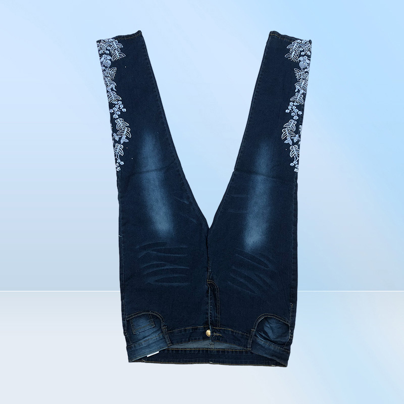New Fashion Jeans For Women Butterfly Embroidery Pencil Pants Skinny Trousers Female Ladies Low Waist Fashion Summer Denim Pants