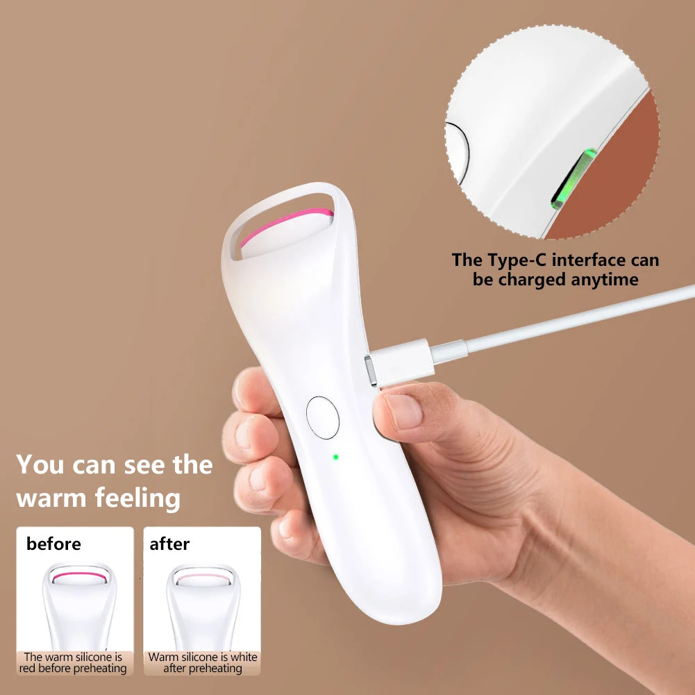 Eyelash Curler 2 Modes Naturally No Harm Eyelash Curler USB Rechargeable Gifts Quick Universal Electric Heated Beauty Tools Press Type Handheld 231102