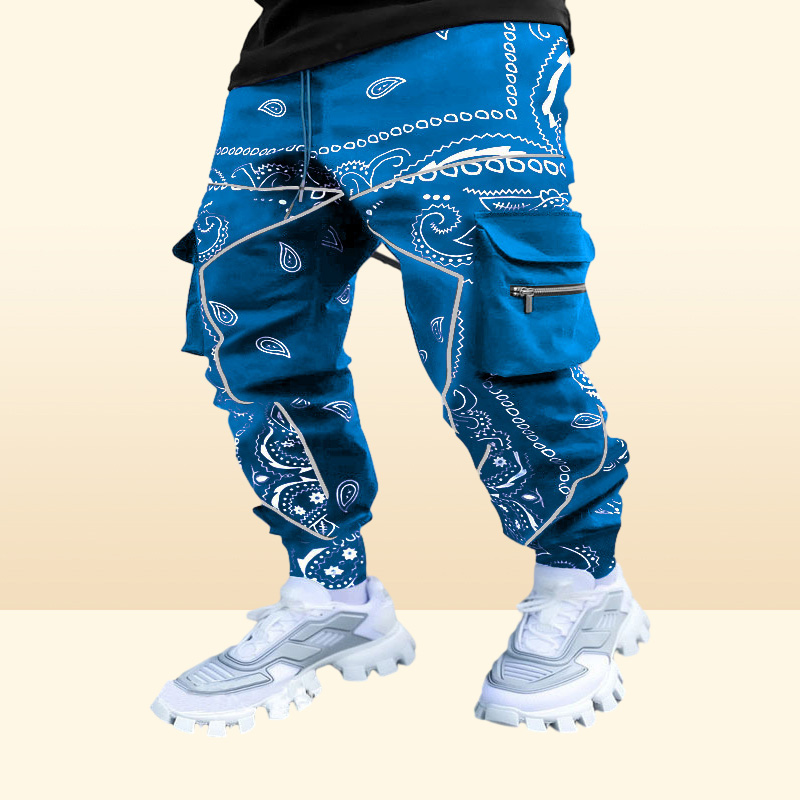 Big yards Cargo Pants Men039s Printing Loose Comfortable Male Jogging Stacked Sweatpants Men Hip Hop Streetwear S5xl7839388