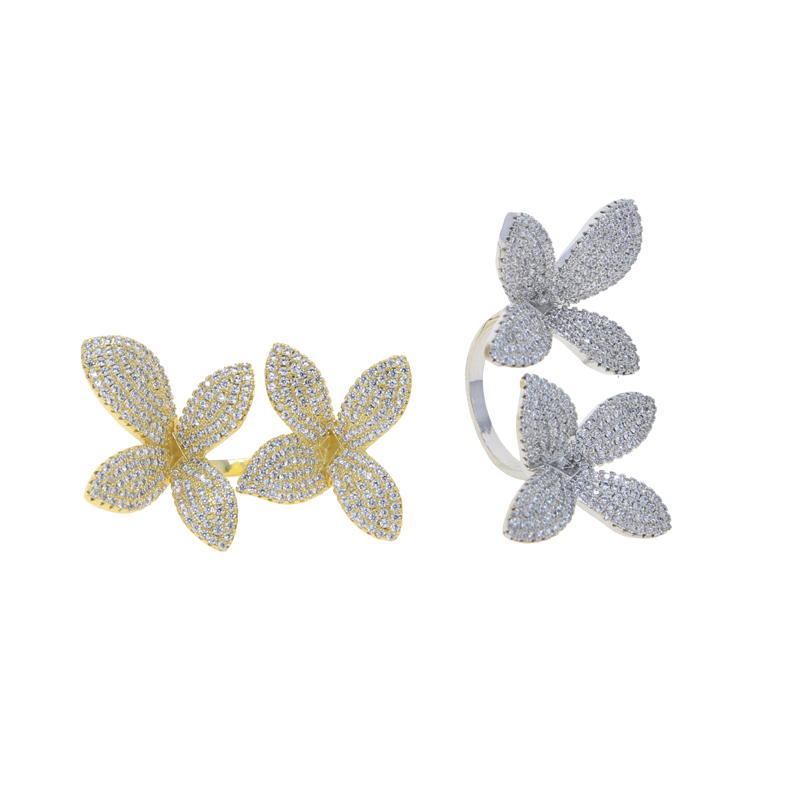 Micro Pave 5A Cubic Zirconia wer Adjustable Open Ring for Women, 2024 Fashion Jewelry