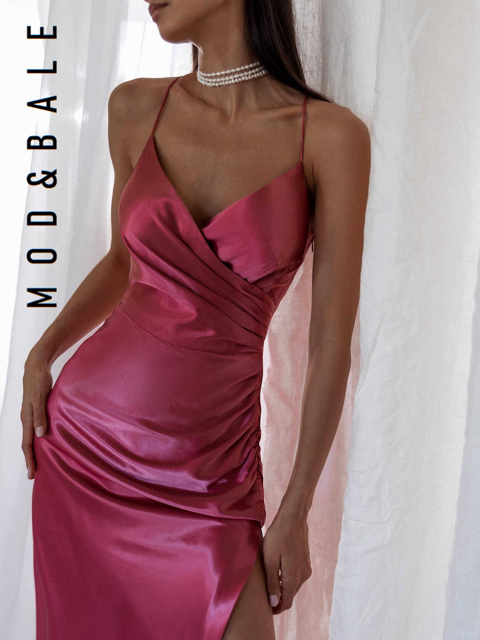 2023 Evening Dress Summer Satin Tight Dress Color Women Sexy Sling High Slit Fashion Long Skirt Party Club Ladies Dresses