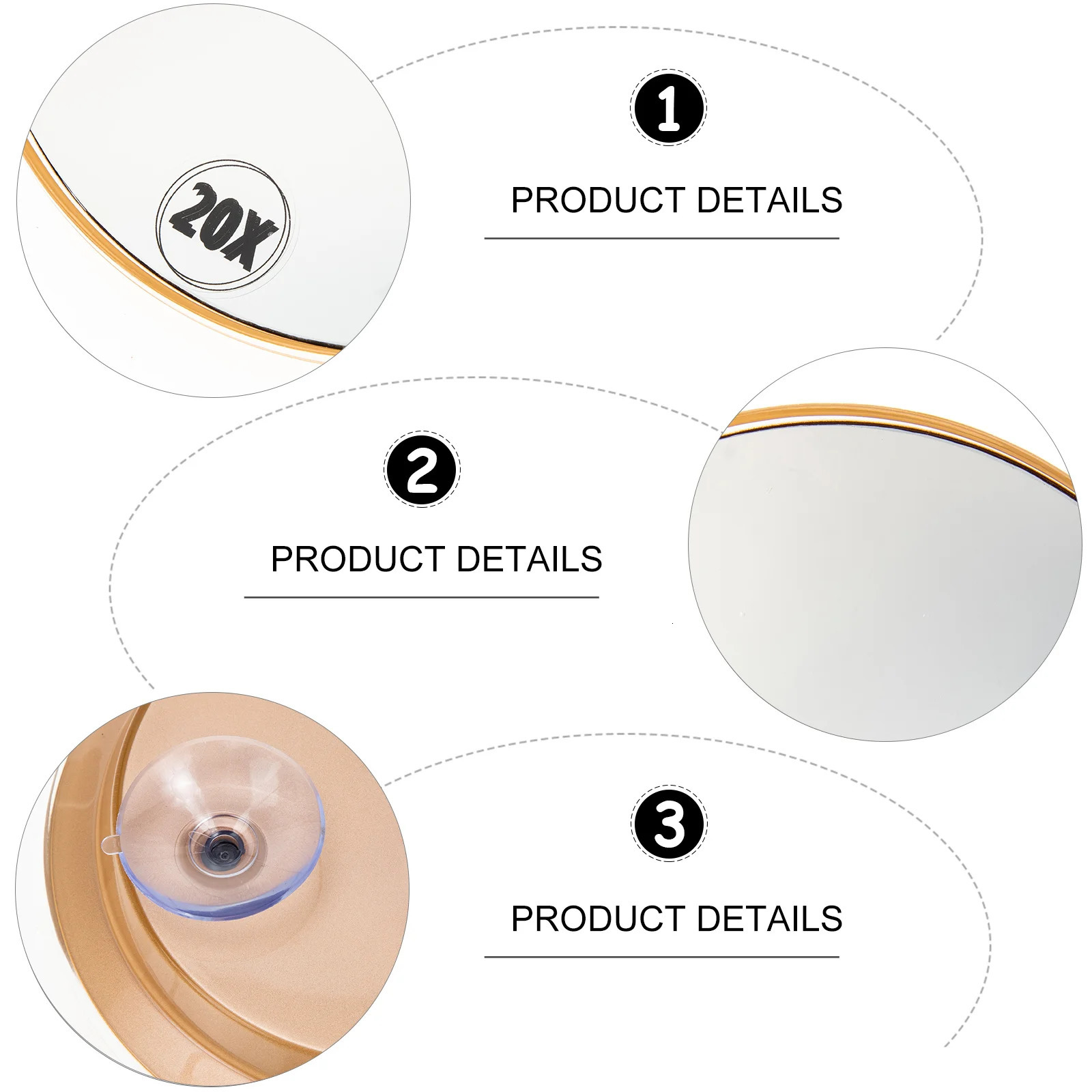 Compact Mirrors 20X Magnifying Bathroom Mirror Wall- Mounted Vanity Mirror Suction Cup Mirror 20X Magnifying Cosmetics Mirror Makeup Mirrors 231102