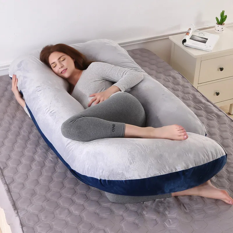 Maternity Pillows Pregnancy Pillow for Pregnant Women Sleep Nursing Maternity Full Body Pillow Support for Back Belly Hip Leg With Removable Cover 231