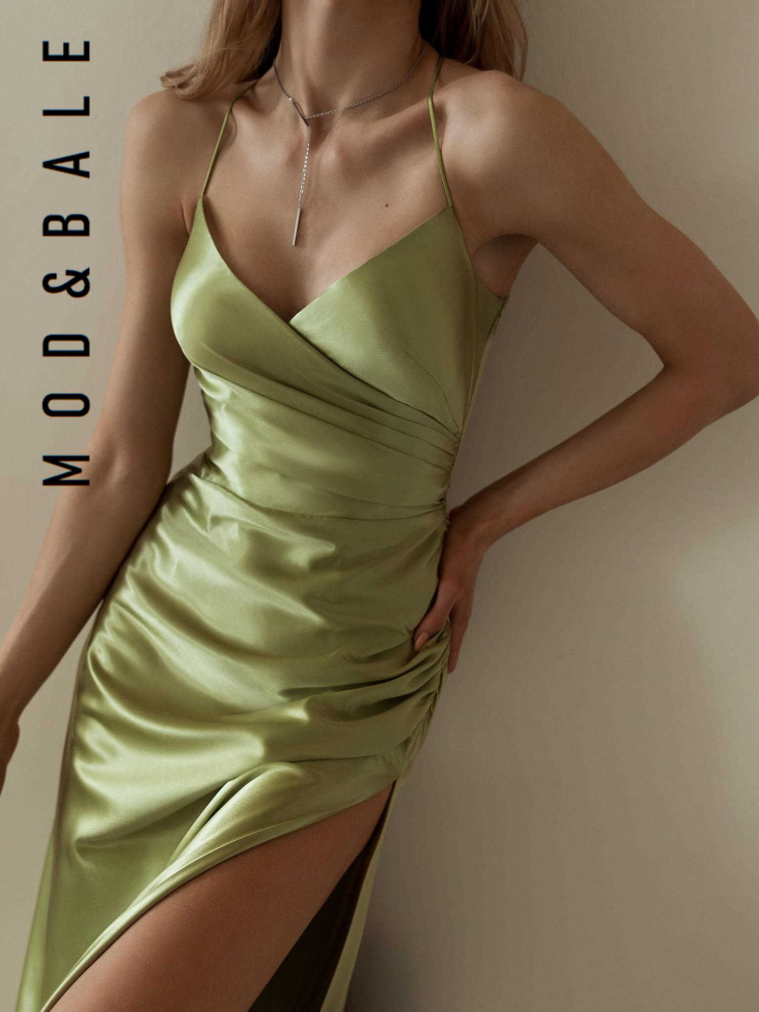 2023 Evening Dress Summer Satin Tight Dress Color Women Sexy Sling High Slit Fashion Long Skirt Party Club Ladies Dresses