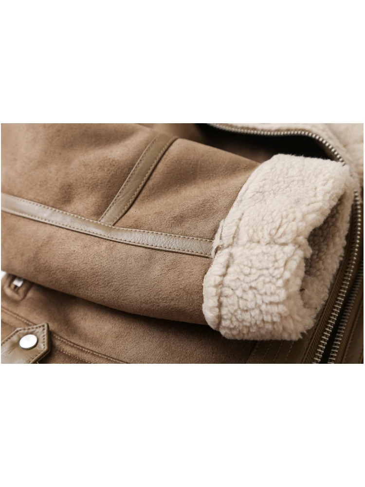 Women's Jackets ZACK RAIN Brown Jacket For Women 2023 Winter Vintage Fur Integrated Lapel Long Sleeves Female Outwears Chic 231101