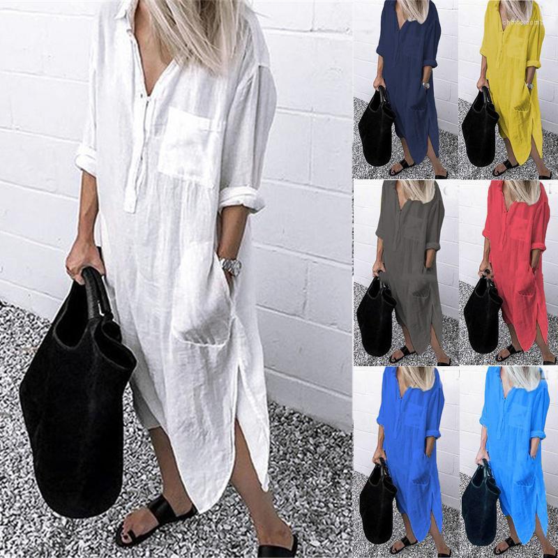 Casual Dresses Women Long Shirt Dress Ladies Sleeve Solid Color Maxi Vintage V Neck Side Split Pocket Button Loose, Light blue
Casual Dresses Women Long Shirt Dress Ladies Sleeve Solid Color Maxi Vintage V Neck Side Split Pocket Button Loose, Light blue
