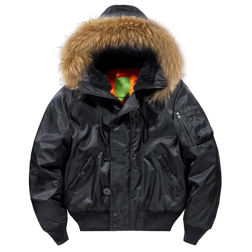 Men's Down Parkas Detachable Fur Collar Winter Jackets Men Padding Thick with Hat Coat Bomber Jacket Man Short Clothing Streetwear 231102