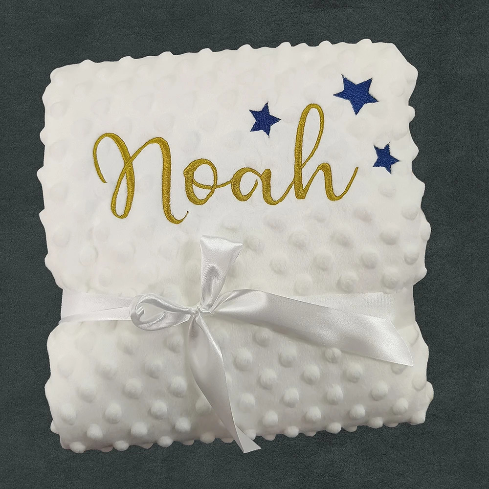 Sleeping Bags Name Personalized Baby Fleece Blanket Swaddle born Crib Stroller Bed Warm Winter Blanket Bedding Girl Boy Birthday Gift 231101