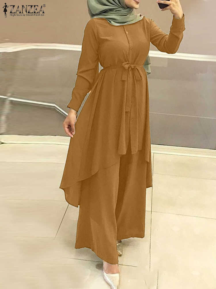 Muslim Wide Leg Trousers Islamic Suits RUKAS Two Piece Sets Womens Outifits Fashion Lapel Neck Long Sleeve Shirt Pant Sets
Muslim Wide Leg Trousers Islamic Suits RUKAS Two Piece Sets Womens Outifits Fashion Lapel Neck Long Sleeve Shirt Pant Sets