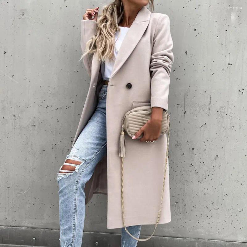 Womens Wool Designer Womens Coat Winter Coats Trench Jacket Autumn Single Breasted Solid Color Slim Long Windbreaker Woolen Coat Outerwear Women