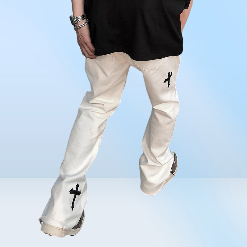 Men039s Jeans Y2k Emo Mens Black Harajuku Streetwear Alt Straight Fairy Grunge Wide Leg Pants Denim Trousers High Waist Oversiz