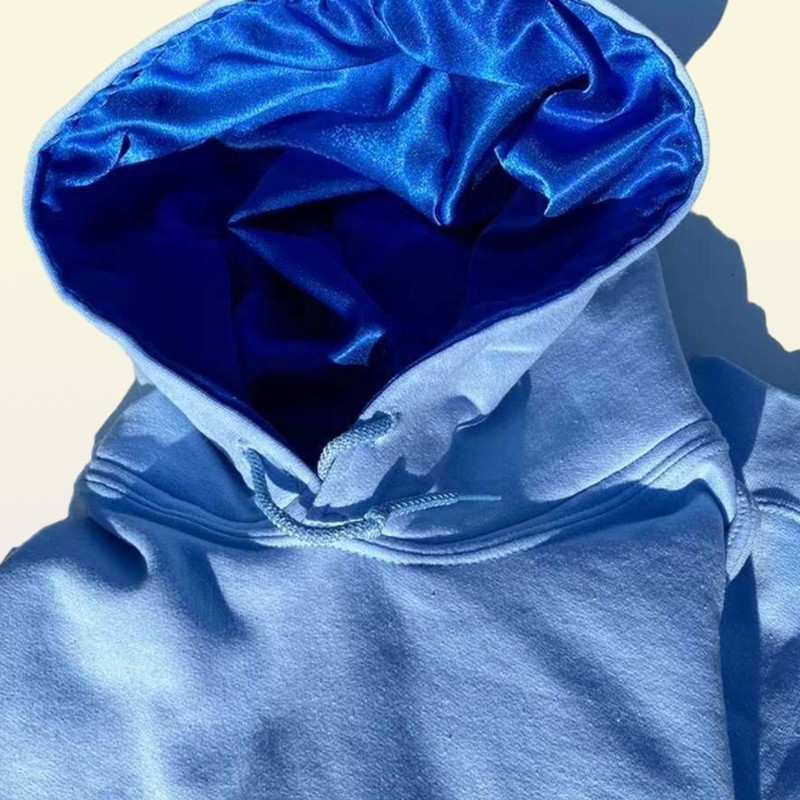 Hoodies Fleece Whole Unisex Custom Satin Silk Hood Set Lined Hoodie For Women Men1910637